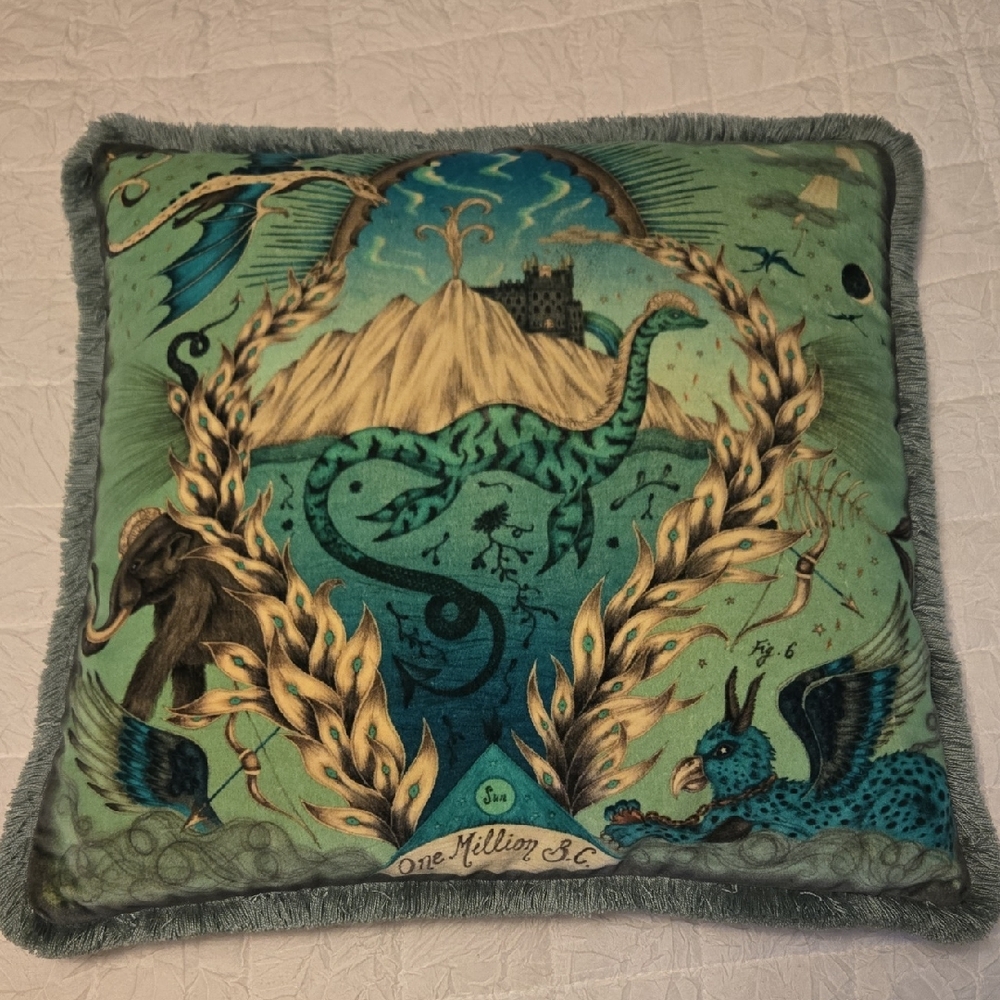Dinosaur and Mythical Creature Decorative Pillow
